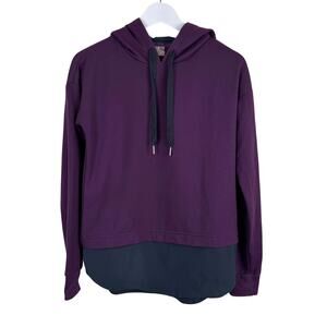 Calia By Carrie Underwood Purple Black Pullover Color Block Hoodie Size XS